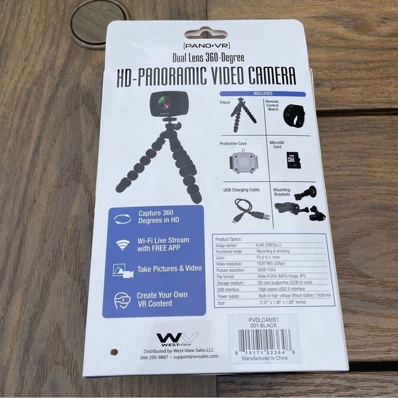 PanoVR 360-Degree Dual Camera with 1080p HD Video Recording dual lens - Picture 8 of 10